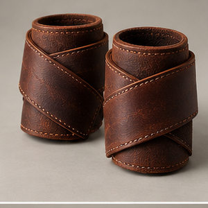 Cedar Pair, leather wrist wraps