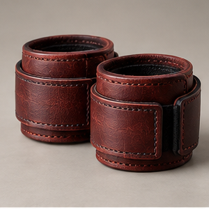 Double Stitch, leather wrist wraps